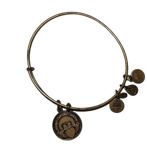 Alex and Ani Claddagh Charm Bangle Bracelet - Rafaelian Gold Finish